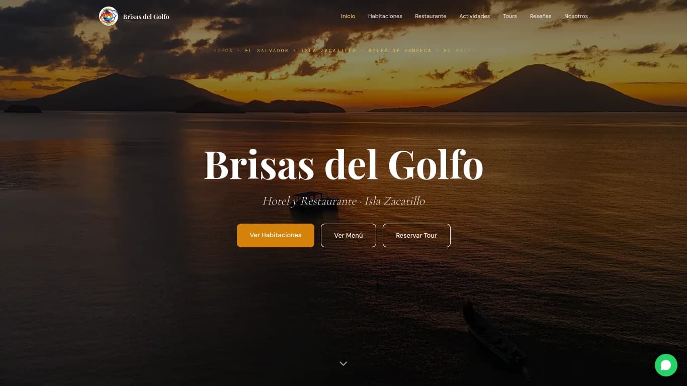 Homepage del Hotel Brisas del Golfo